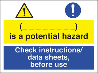 Picture of (____) is a Potential Hazard Check Instructions Sign - 400 X 300Hmm - Rigid Plastic - [AS-CO7-RP]