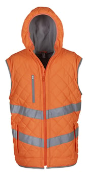 picture of YOKO Hi-Vis Orange Kensington Hooded Gilet - EN ISO 20471 Class 2 GO/RT3279 - YO-HV007-ORG