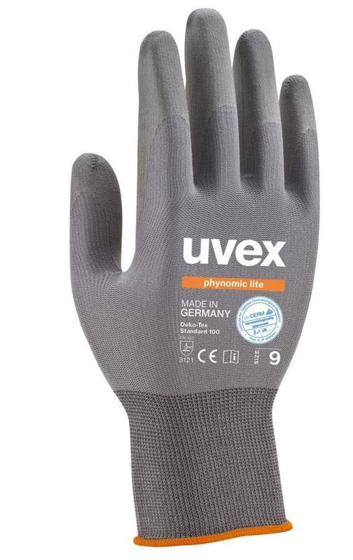 UVEX Phynomic Lite Grey Safety Gloves - Pair - TU-60040 - (LP)
