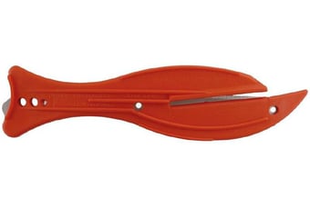 Picture of F600 Fish Red Safety Knife with Tape Cutter - Back Blade - [KC-F600CT]