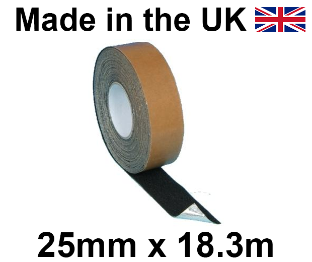 Black Conformable Grip Anti-Slip Self Adhesive Tape - 25mm x 18.3m Roll - [HE-H3406N-(25)]