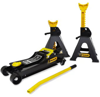picture of Rocwood 2.5 Ton Trolley Jack & 3 Ton Axle Stand Kit - [SG-RWTJ2.5+RWAS3]