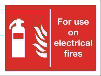 Picture of For Use on Electrical Fires Sign - 200 X 150Hmm - Rigid Plastic - [AS-FI43-RP]