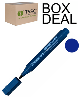 picture of Detectable Whiteboard Marker Pen - Blue Bullet Tip - Box Deal of 10 - [IH-DT-145-A06-P01-A07] - (LP)