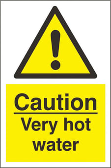 picture of Caution Very Hot Water Sign - 200 x 300Hmm - Rigid Plastic [AS-WA224-RP]