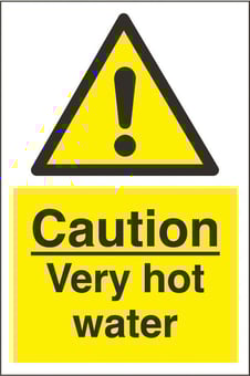 picture of Caution Very Hot Water Sign - 200 x 300Hmm - Rigid Plastic [AS-WA224-RP]