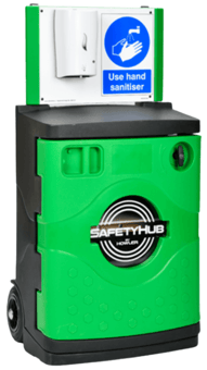picture of Howler SafetyHub SaniPost With Cabinet and Automatic Sanitiser Dispenser - [HWL-SHG05]