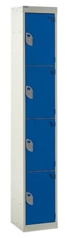 picture of QMP Standard Locker - 4 Compartment - Dark Blue Doors - 1800H x 300W x 450D mm - [QM-LS1830454BXX]