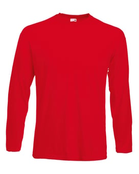 Picture of Fruit Of The Loom Long Sleeve Valueweight T-Shirt - Red - BT-61038-RED