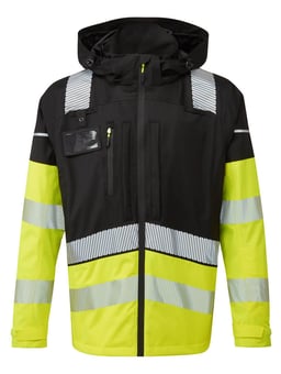 picture of Portwest BX323 - Ultimate Modular Hi-Vis 3-in-1 Rain Jacket - Yellow/Black - PW-BX323YBR