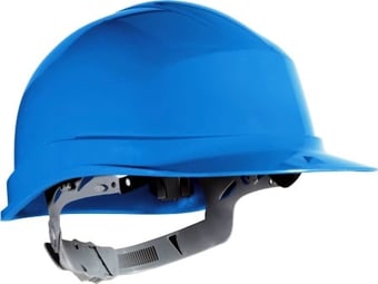 picture of Delta - Zircon Polyethylene UV resistant Blue Safety Helmet with Slip Ratchet - [LH-ZIRC1BL]
