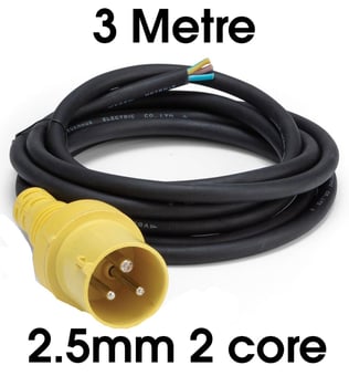 picture of Elite 110 Volt 2.5mm 16 Amp 3 Metre 2 Core Moulded Plug Power Tool Lead - [HC-PTL2.52C]