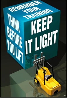 Picture of Think Before You Lift Poster - 525 x 775Hmm - Encapsulated Paper - [AS-POS6]