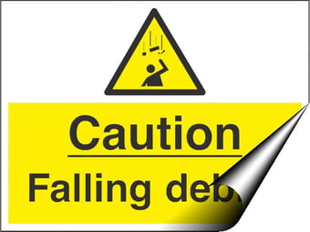 Picture of Caution Falling Debris Sign - 600 x 450Hmm - Self Adhesive Vinyl [AS-WA119-SAV]