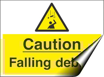 picture of Caution Falling Debris Sign - 600 x 450Hmm - Self Adhesive Vinyl [AS-WA119-SAV]