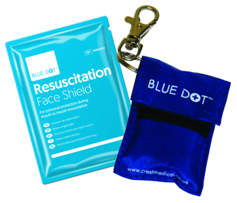 picture of Blue Dot Resuscitation Face Shield & Keyring Pouch - [CM-30BNFR1]
