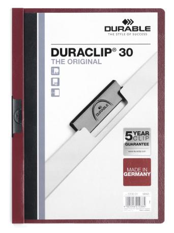 picture of Durable Duraclip 30 Clip Folder - A4 - Dark Red - Pack of 25 - [DL-220031]