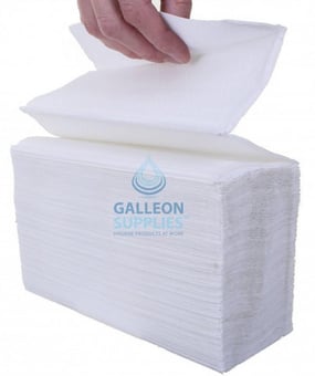 picture of Katrin 2 Ply Interleaved Flushable White Paper Hand Towels - 2400 Towels - [GU-61624]