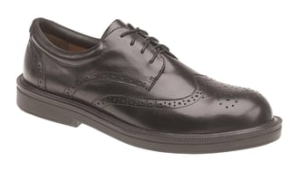 picture of Black Leather Brogue Shoe S1P Metal Free Cap/Midsole PU Outsole - BR-9810