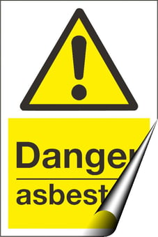 picture of Danger Asbestos Sign - 200 x 300Hmm - Self Adhesive Vinyl - [AS-WA68-SAV]