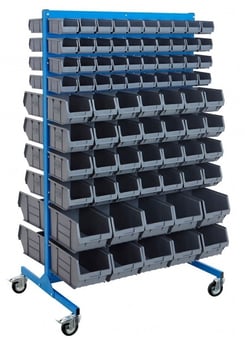 picture of Mobile BiGDUG Louvre Panel Bin Station - Double Sided - 1690mm High - XL5 XL3 XL2 Bins - [BDU-LPGKDFH4M]