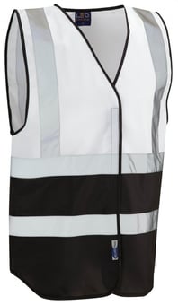 picture of Pilton - Dual Colour Reflective Waistcoat - White/Black - Non EN471 - LE-W05-WH/BK - (DISC-R)