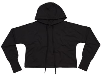 picture of Mantis Women's Cropped Hoodie - Drop Shoulder Styling - Black - BT-M140-BLK