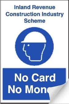 Picture of No Card No Money Sign LARGE - 400 x 600Hmm - Self Adhesive Vinyl - [AS-MA121B-SAV]