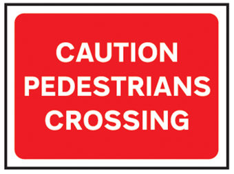 Picture of Spectrum 1050 x 750mm Temporary Sign & Frame - Caution Pedestrians Crossing - [SCXO-CI-13182]