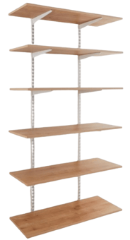 Picture of BiGDUG Office Wall Mounted Shelving Kit - 1980h x 1000w x 200d mm - 6 Oak Melamine Levels - [BDU-TSW1926OO]