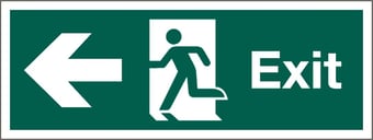 Picture of Exit Pointing West Sign LARGE - 600 x 200Hmm  - Rigid Plastic - [AS-SA38-RP]