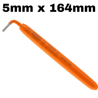 picture of Boddingtons Electrical Insulated Angled Allen Keys - 5mm x 164mm - [BD-116305] - (DISC-R)