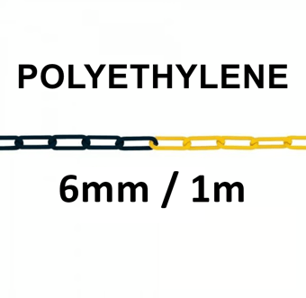 picture of M-POLY Visible 6 - Yellow/Black - Polyethylene Barrier Chain - 6mm Gauge - 1m Length - [MV-212.13.380] - (DISC-W)