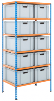 picture of BiGDUG BiG340 Shelving - 1980h x 915w x 610d mm - 10x 54L Euro Containers - [BDU-UZK69610]