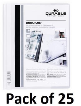picture of Durable - DURAPLUS® Presentation Folder - White - Pack of 25 - [DL-257902]