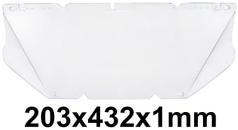 picture of MSA V-Gard PC Sheet Visor Clear With Chin Protector 203 x 432 x 1mm - [MS-10115837]