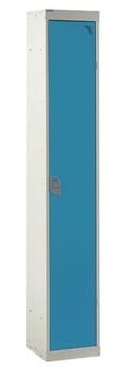 picture of QMP Standard Locker - 1 Compartment - Light Blue Doors - 1800H x 300W x 300D mm - [QM-LS1830301UXX]