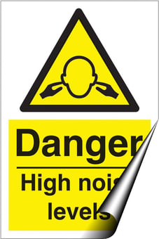 Picture of Danger High Noise Levels Sign LARGE - 400 x 600Hmm - Self Adhesive Vinyl [AS-WA223-SAV]