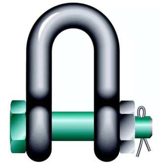Picture of Green Pin Standard Dee Shackle with Safety Nut and Bolt Pin - 6.5t W.L.L - [GT-GPSAD6.5] - (DISC-W)