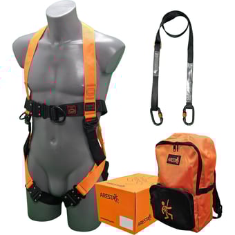 picture of ARESTA Restraint Kit MEWP KIT 4 In Backpack - Double Point Harness - EEZE-KLICK Buckle - [XE-AK-M04]