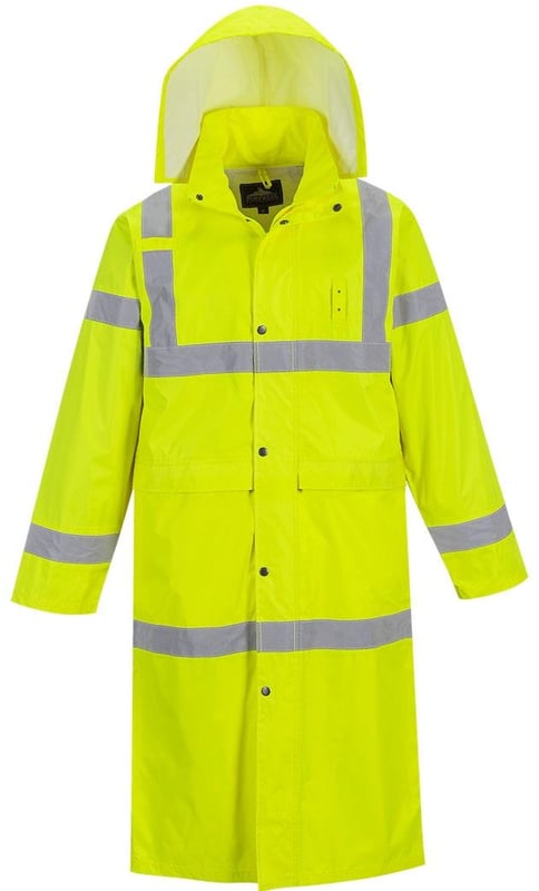 picture of Portwest - Yellow Hi-Vis Coat - 122cm - Conforms to EN ISO 20471 Class 3 and EN 343 - PW-H445YER