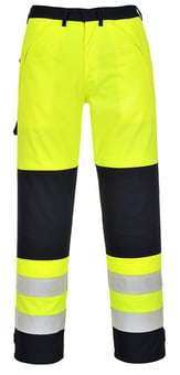 picture of Portwest - Hi-Vis Yellow/Navy Multi-Norm Trousers - PW-FR62YNR