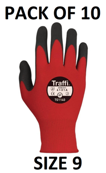 picture of TraffiGlove Morphic 1 MicroDex Ultra Coating Gloves - Size 9 - Pack of 10 - TS-TG1140-9X10 - (AMZPK2)