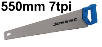 picture of Silverline Hardpoint Saw - 550mm 7tpi - Steel Polished Blade With Blue 300c Handle - [SI-196516]