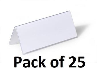 picture of Durable Table Place Name Holders - 61x150mm - Transparent  - Pack of 25 - [DL-805019]