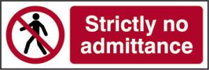 Picture of Spectrum Strictly No Admittance - RPVC 600 x 200mm - SCXO-CI-11653