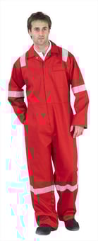 picture of Beeswift Flame Retardant Coverall Red - Regular Leg - Nordic Design - BE-CFRBSND-RED - (DISC-R)