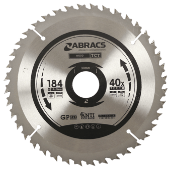 Picture of Abracs TCT Blade 184mm x 1.5mm x 30mm - 40T Wood GP Cut Type - [ABR-TCT18440]