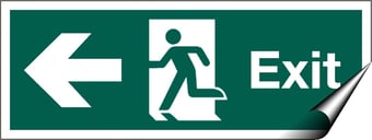 picture of Exit Pointing West Sign - 400 x 150Hmm - Self Adhesive Vinyl - [AS-SA37-SAV]