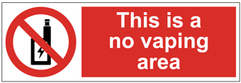 Picture of This is a No Vaping Area Sign - 300 x 100mm - Self Adhesive Vinyl - [IH-NVAS31-SAV]